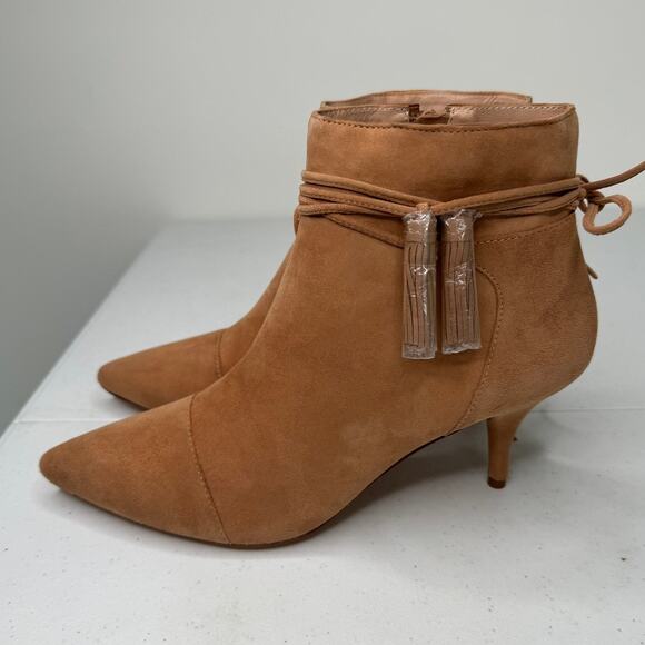 NEW Loeffler Randall Ange Bootie, Camel Brown Suede with Tassels, Size 9.5 - Picture 5 of 10